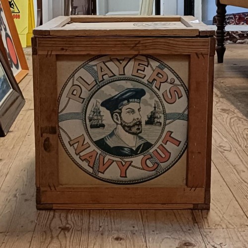 1476 - A vintage Players cigarette crate, 58 cm wide