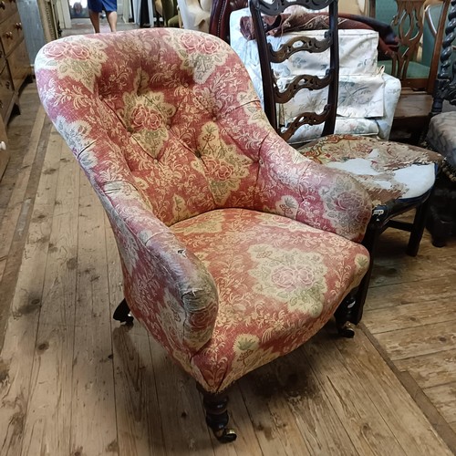 1099 - A button back armchair and a ladderback chair (2)