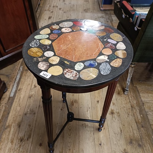 1472 - A specimen table, on a mahogany base, 46 cm wide