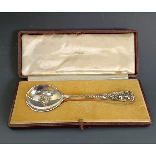 13 - A Tiffany & Co silver presentation spoon, cased 1.8 ozt,