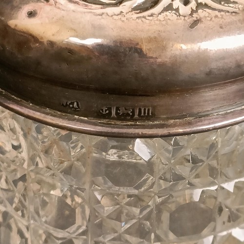 71 - A cut glass and silver mounted jar, 8 cm high, and three others similar (4)