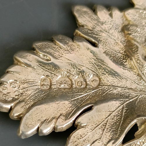 167 - A silver decanter label, Brandy, in the form of a vine leaf, London 1829