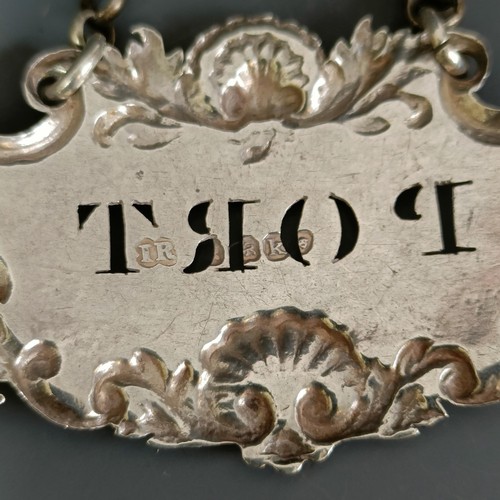 169 - A silver decanter label, Port, London 1808