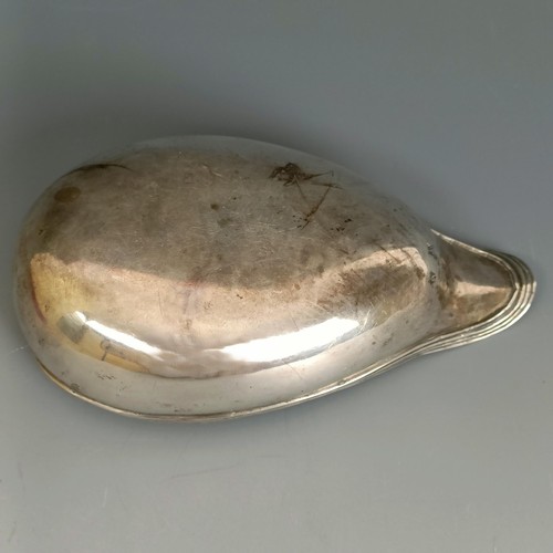 217 - An 18th century provincial silver pap boat, crested, struck twice, 2.3 ozt