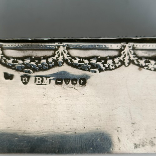 226 - A silver rectangular box, with embossed decoration, Chester 1902, 2.6 ozt, 11 cm wide