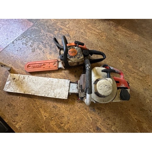 1 - A Stihl MS 170 chainsaw, and another chainsaw, barn stored, conditions unknown (2)