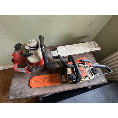 1 - A Stihl MS 170 chainsaw, and another chainsaw, barn stored, conditions unknown (2)