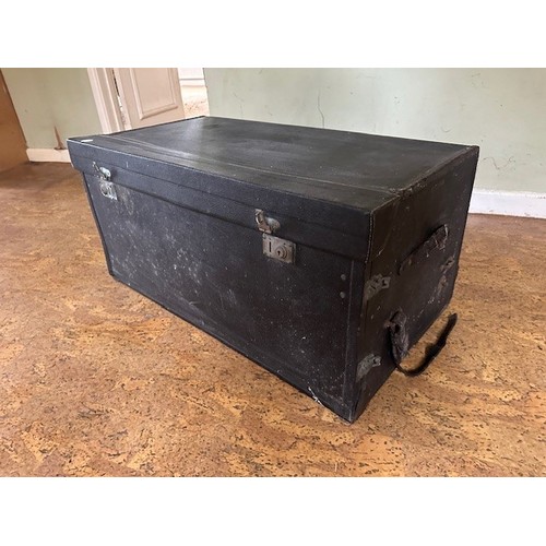 2 - A Brook's vintage car trunk, fitted two suitcases, attic stored