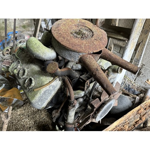 11 - A V8 engine, probably for a Daimler V8 250, condition unknown, barn stored