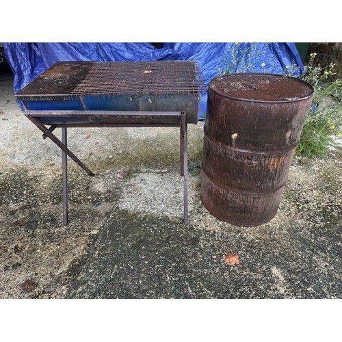 26 - A BBQ, constructed from an oil barrel, and an oil barrel (2)