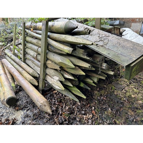 41 - A large group of fencing posts