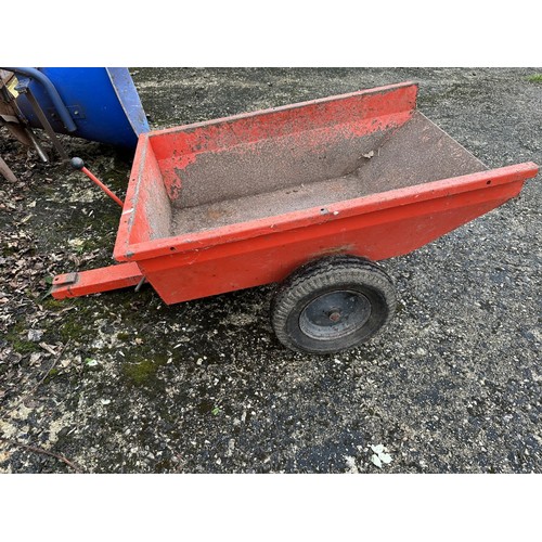 48 - A Westwood T130 ride on lawn mower, with a grass box and small trailer, barn stored, with key