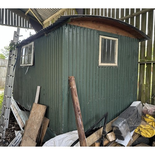 54 - ***Regretfully withdrawn*** A Victorian shepherd's hut, with a draw bar and steps, ideal to use as i... 