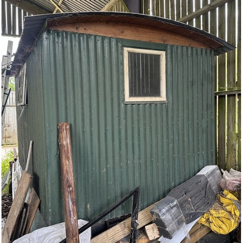 54 - ***Regretfully withdrawn*** A Victorian shepherd's hut, with a draw bar and steps, ideal to use as i... 