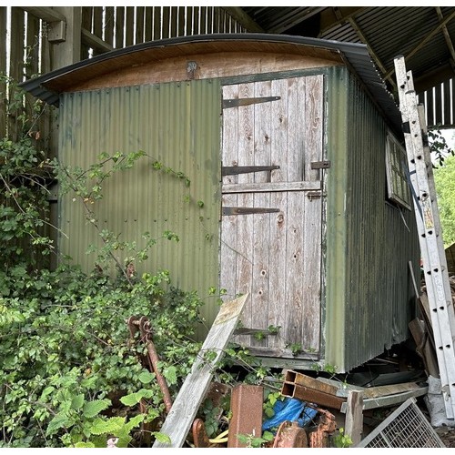 54 - ***Regretfully withdrawn*** A Victorian shepherd's hut, with a draw bar and steps, ideal to use as i... 