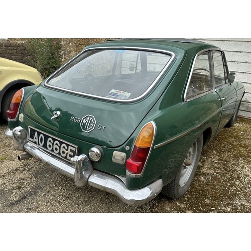 89 - 1967 MGB GT Mk IRegistration number LAO 666EChassis number GHD3/125859British racing greenWith a Web... 