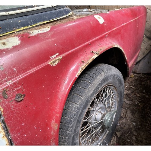 96 - A Triumph TR4 bodyshell, no engine, gearbox, or interior<br />With a V5C for a 1963 Triumph TR4, reg...