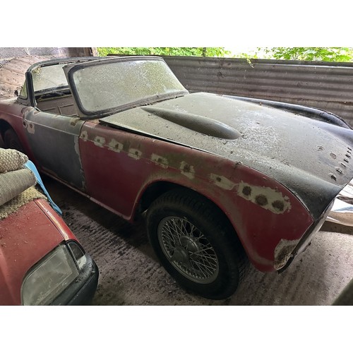 96 - A Triumph TR4 bodyshell, no engine, gearbox, or interior<br />With a V5C for a 1963 Triumph TR4, reg...