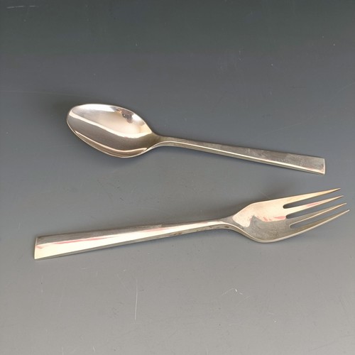 239 - A Danish silver spoon and fork set, Georg Jensen, boxed