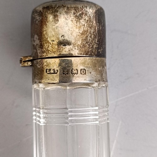 285 - A silver and glass scent bottle, with a stopper, Birmingham 1906, 7.5 cm