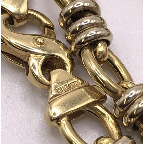 510 - An 18ct gold Chanel style fancy link chain, 41.4 g...