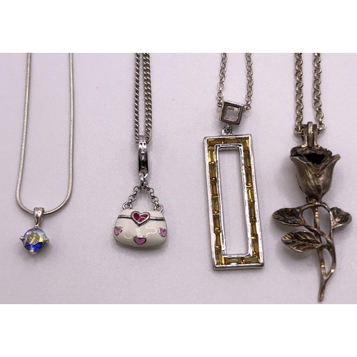 515 - Assorted silver and silver coloured metal jewellery