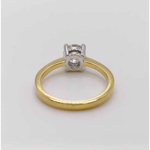 519 - An 18ct gold and diamond solitaire ring, diamond 0.86ct approx.