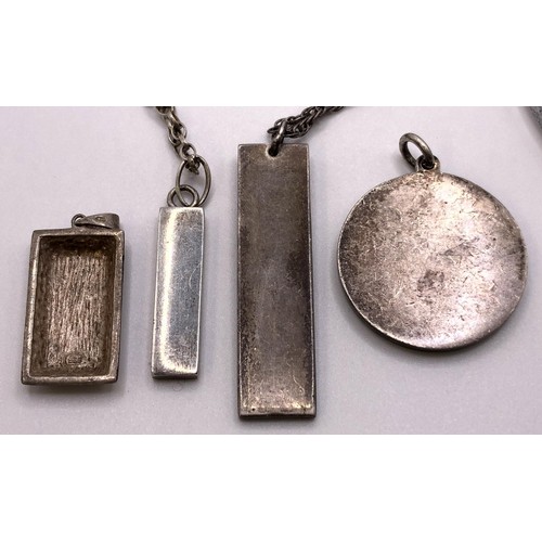 547 - A silver ingot pendant, on a chain, and assorted other silver jewellery (6)