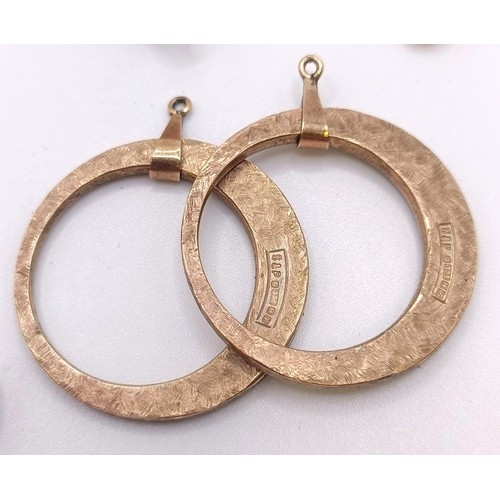 581 - A pair of 9ct gold hoop earrings, a pair of 9ct gold star earrings, a pair of 9ct gold hoop earrings... 