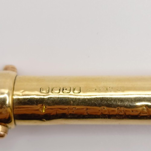 589 - An 18ct gold case for a pencil, 12.8 g all in