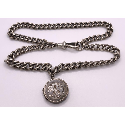 611 - A silver bracelet, with attached locket, two lockets, a silver bangle, other silver and silver colou... 