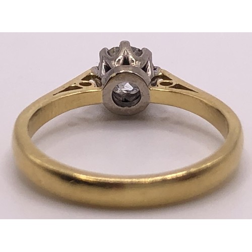 630 - An 18ct gold and diamond solitaire ring, ring size M