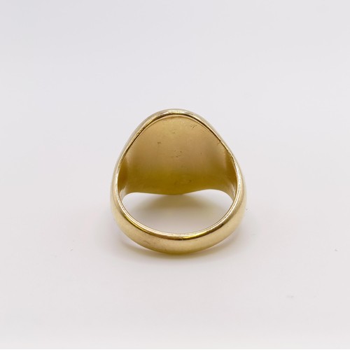 650 - A 9ct gold signet ring, ring size I, 8.1 g