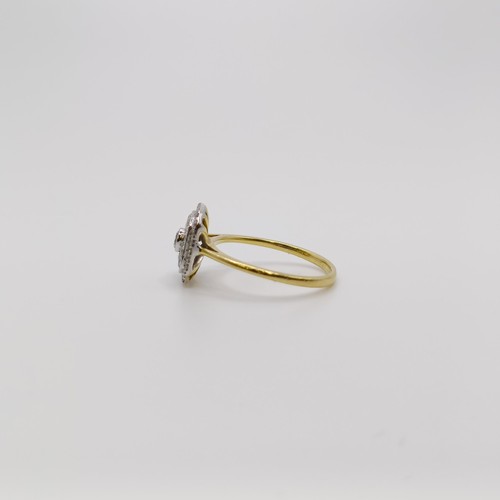 685 - An 18ct gold and diamond cluster ring, ring size J