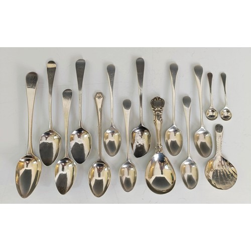 57 - Assorted tea and other spoons, various dates and makers, 6.5 ozt