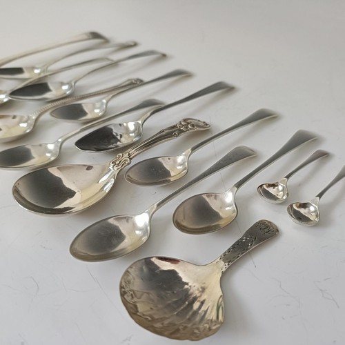 57 - Assorted tea and other spoons, various dates and makers, 6.5 ozt