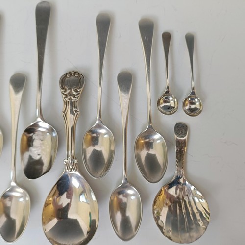 57 - Assorted tea and other spoons, various dates and makers, 6.5 ozt