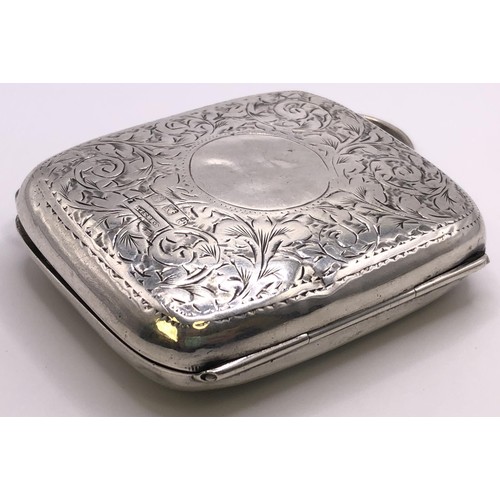 290 - A George V silver purse, and a silver cased miniature hand mirror (2)