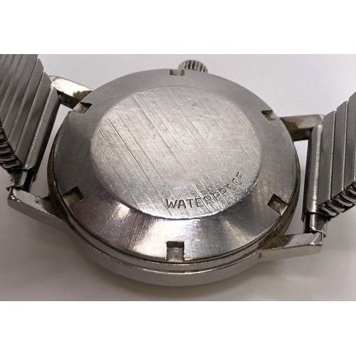 764 - A gentleman's stainless steel Omega Automatic Geneve wristwatch, on a later strap