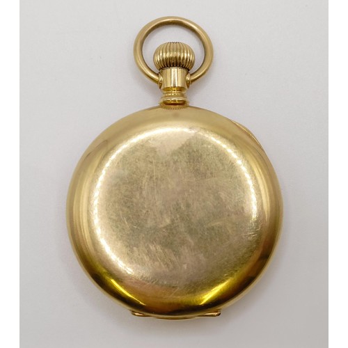 770 - An 18ct gold and blue enamel Elgin half hunter pocket watch, with an enamel dial