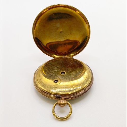 772 - An open face pocket watch, in a yellow metal case