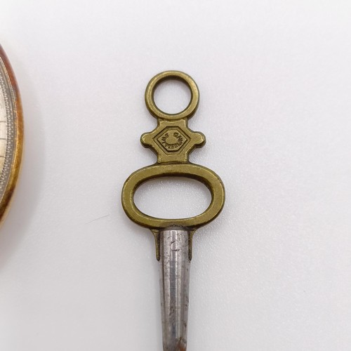 772 - An open face pocket watch, in a yellow metal case