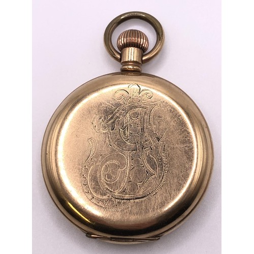 773 - A rolled gold plated full hunter pocket watch