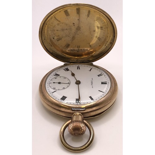 773 - A rolled gold plated full hunter pocket watch