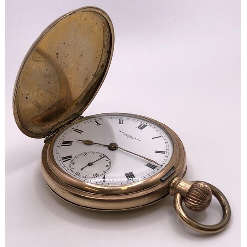 773 - A rolled gold plated full hunter pocket watch