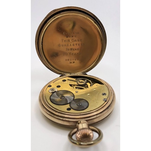 773 - A rolled gold plated full hunter pocket watch