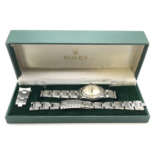 779 - A ladies stainless steel Rolex Oyster Perpetual wristwatch, with extra links, boxed with paperwork