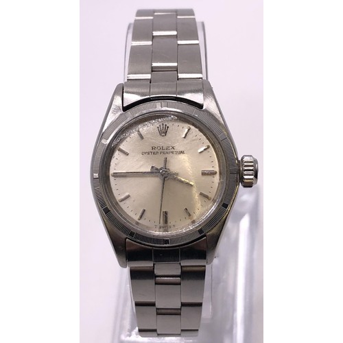 779 - A ladies stainless steel Rolex Oyster Perpetual wristwatch, with extra links, boxed with paperwork