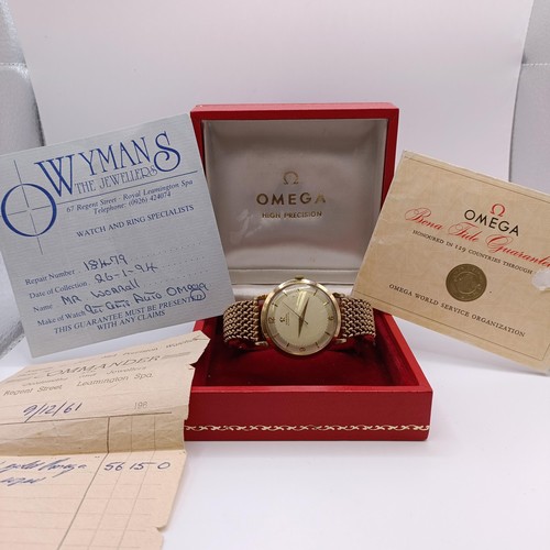 780 - A gentleman's 9ct gold Omega Automatic wristwatch, all in 80.4 g, boxed with paperwork