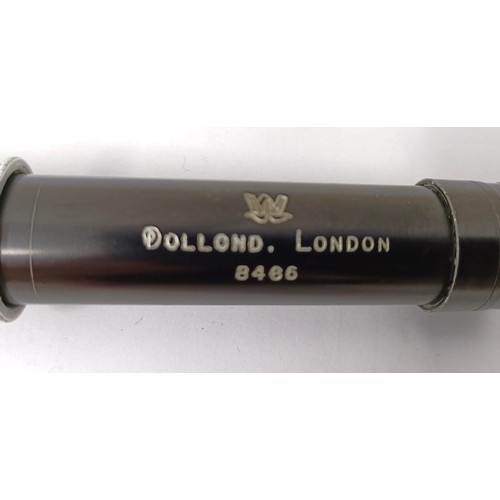 732 - A pocket telescope, by Dollond of London, No 84866, in a fitted leather case